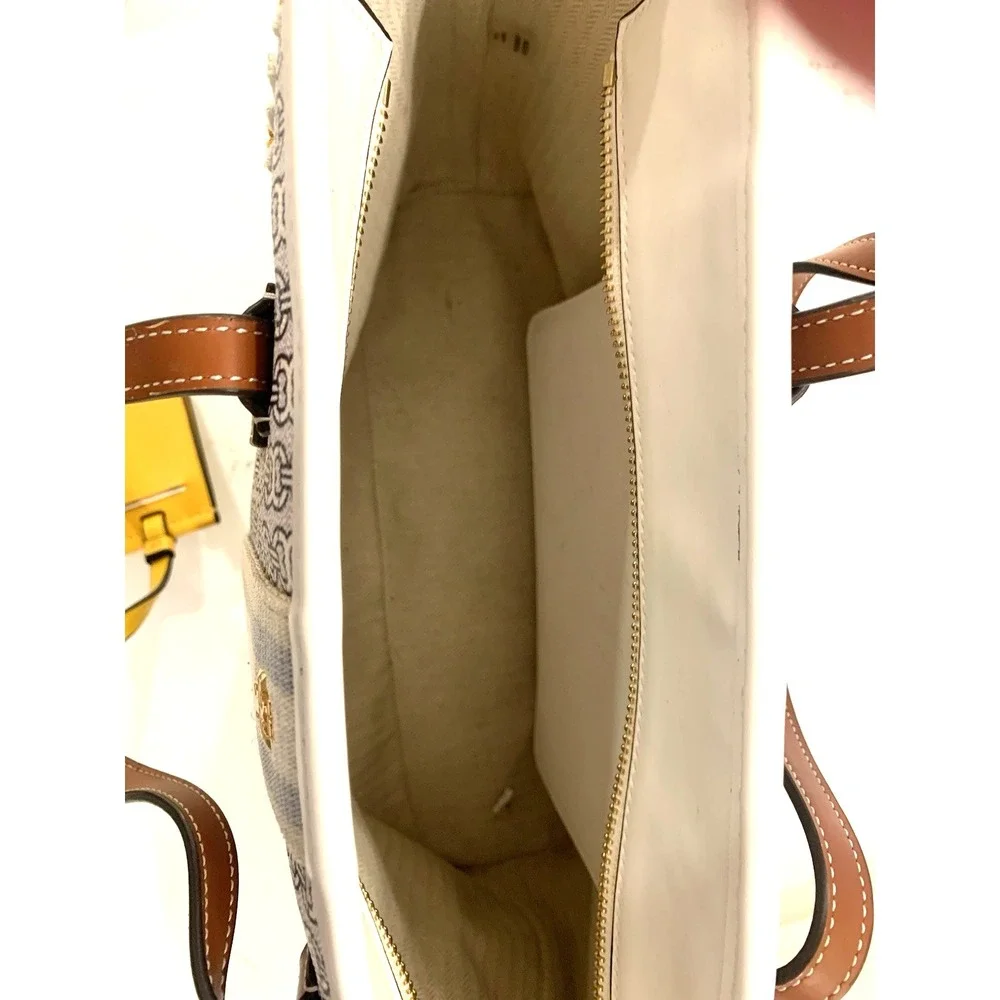 Tory Burch Gemini ‎ Chain Link Tote Bag Leather Women's Authentic